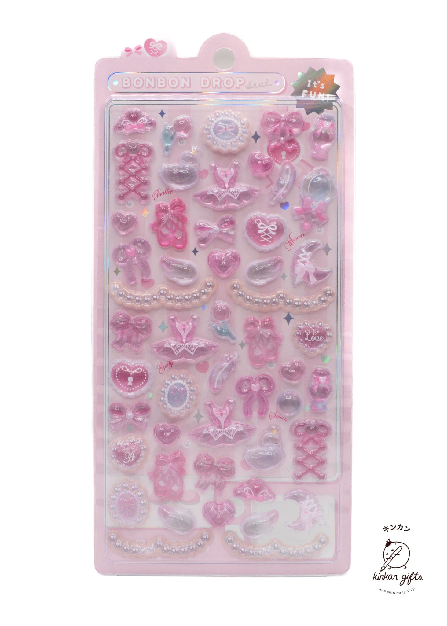 Spoon Inc. Decorative Stickers pink ballet and ribbons BonBon Drop Stickers