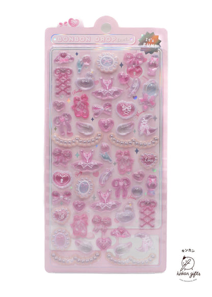 Spoon Inc. Decorative Stickers pink ballet and ribbons BonBon Drop Stickers