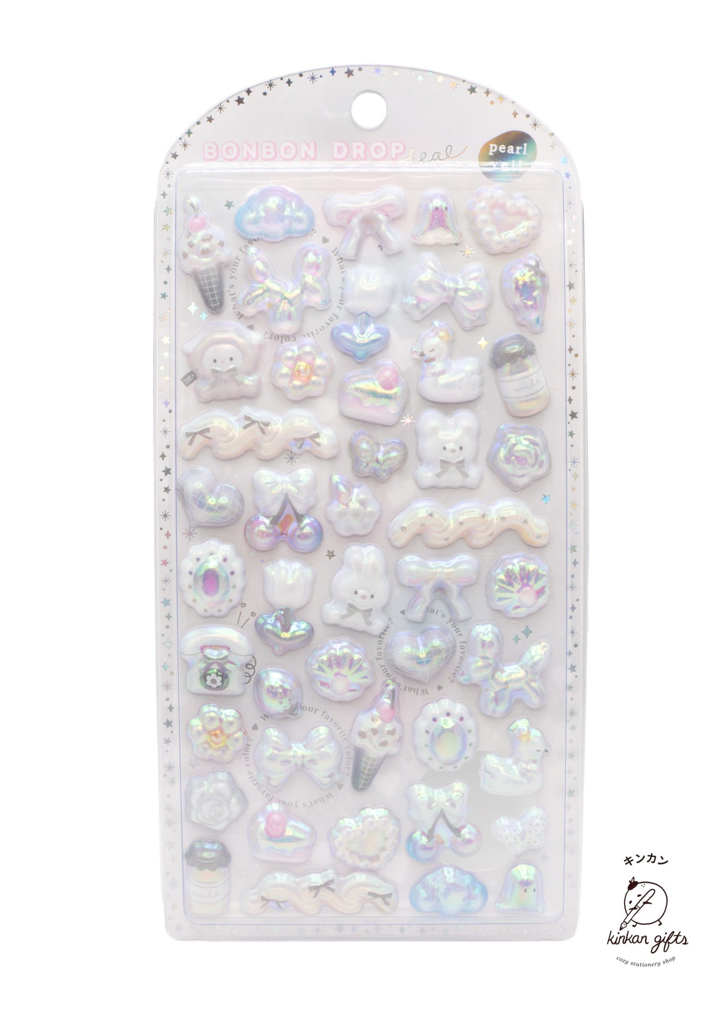 Spoon Inc. Decorative Stickers White Bon Bon Drop Stickers - Pearl Veil