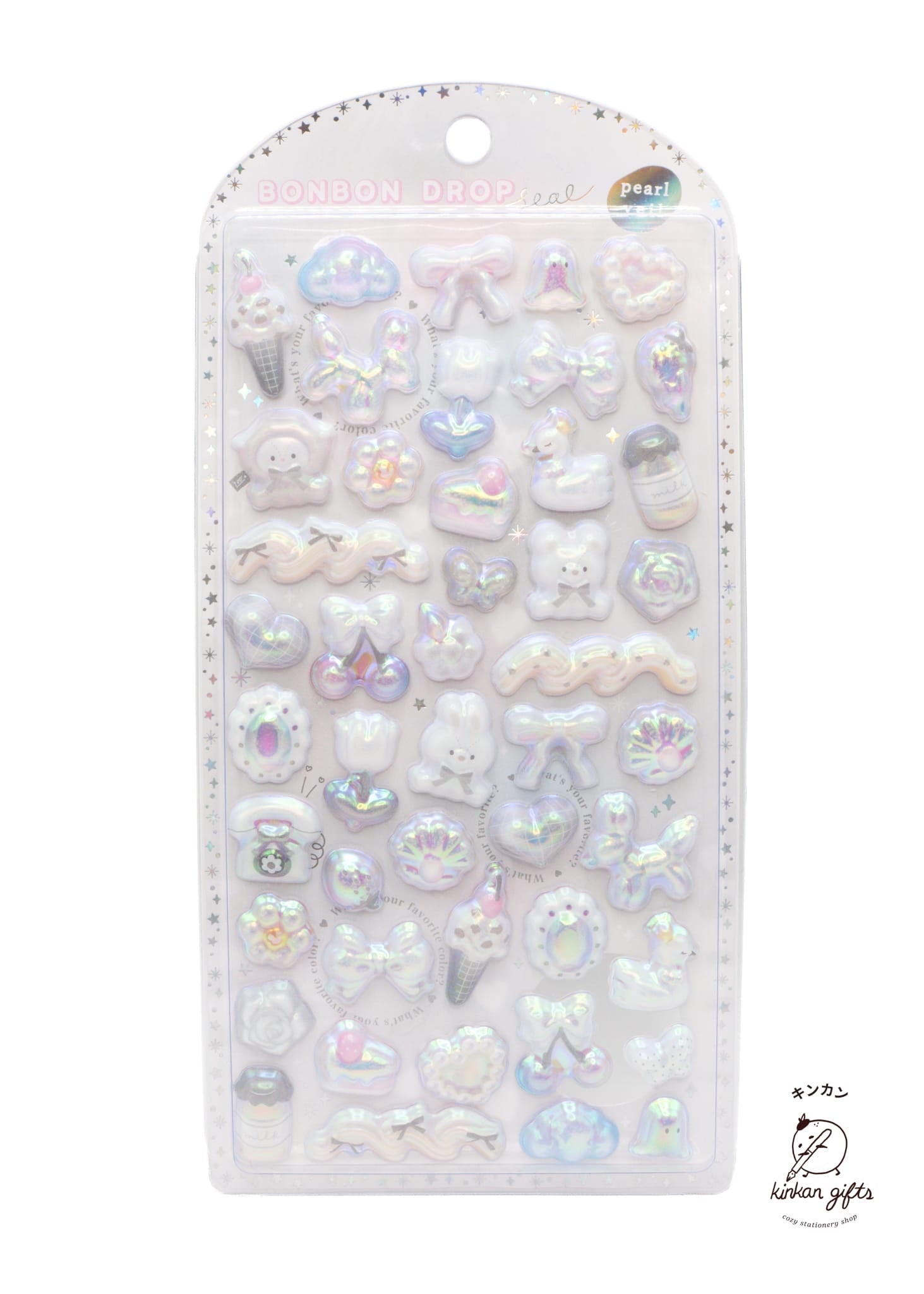 Spoon Inc. Decorative Stickers White Bon Bon Drop Stickers - Pearl Veil