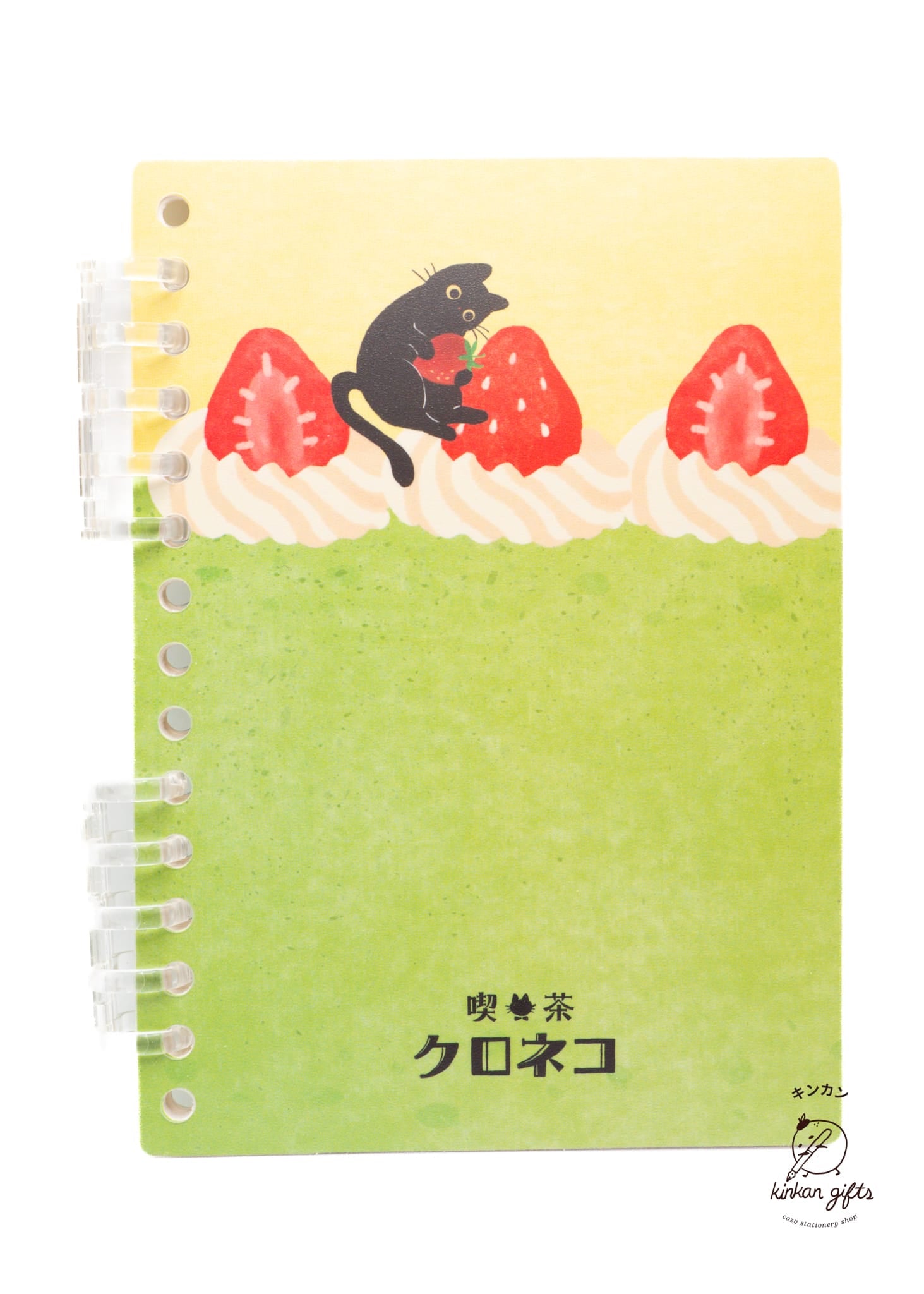 Spoon Inc. Sticker Books Reusable Sticker Notebook - Black Cat & Strawberry Cake