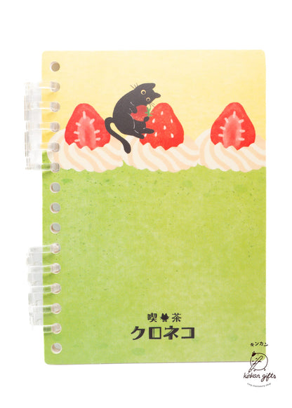 Spoon Inc. Sticker Books Reusable Sticker Notebook - Black Cat & Strawberry Cake
