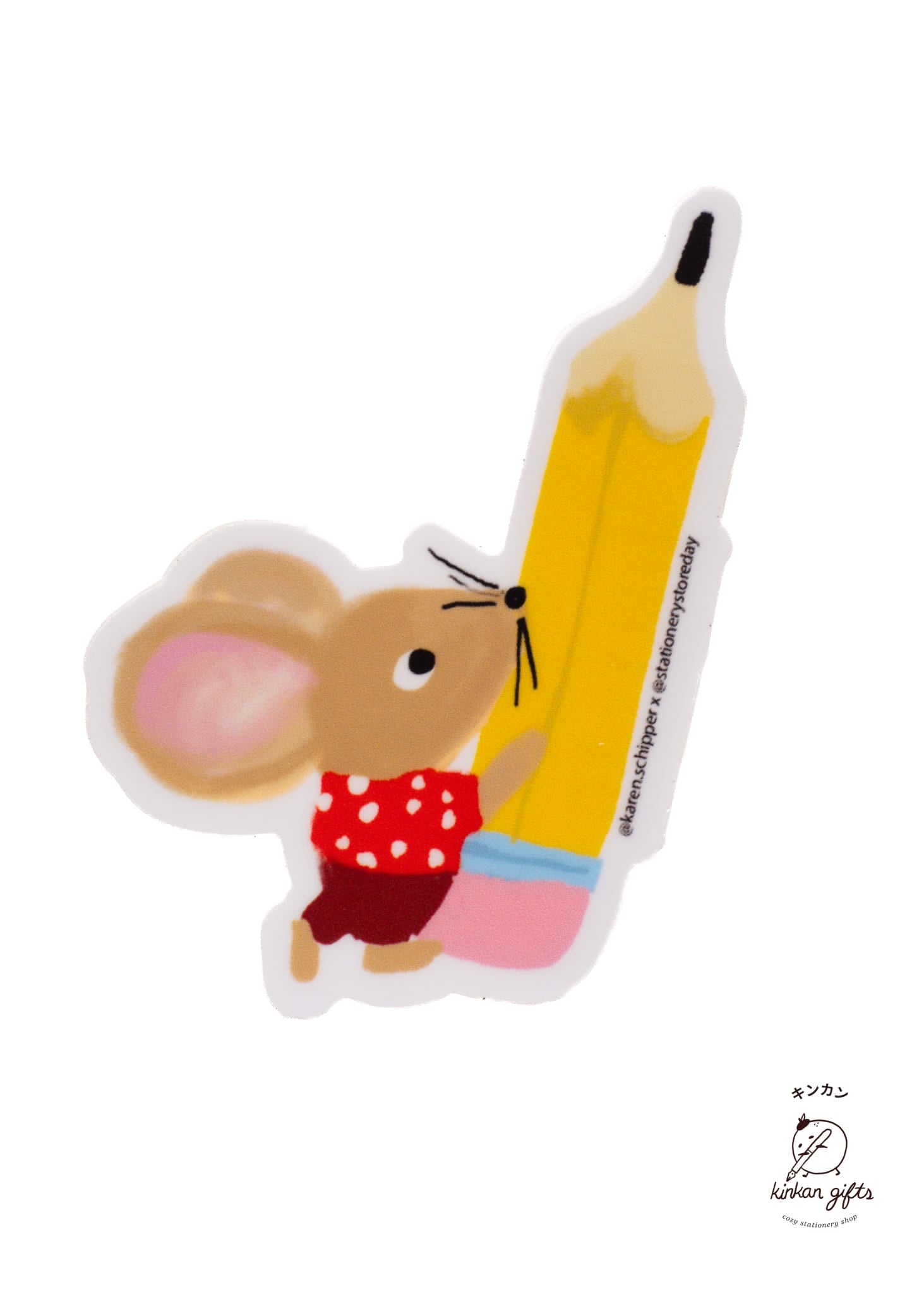 Stationery Store Day Stationery Store Day - Mouse and Pencil Vinyl Sticker