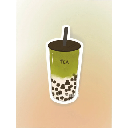 Sundrop Studios Decorative Stickers Boba Sticker- Matcha Latte Boba