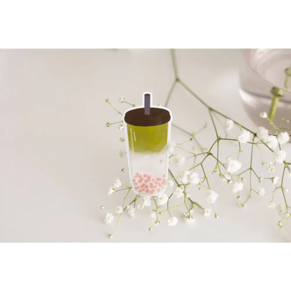 Sundrop Studios Decorative Stickers Boba Sticker- Matcha with Strawberry Poppers