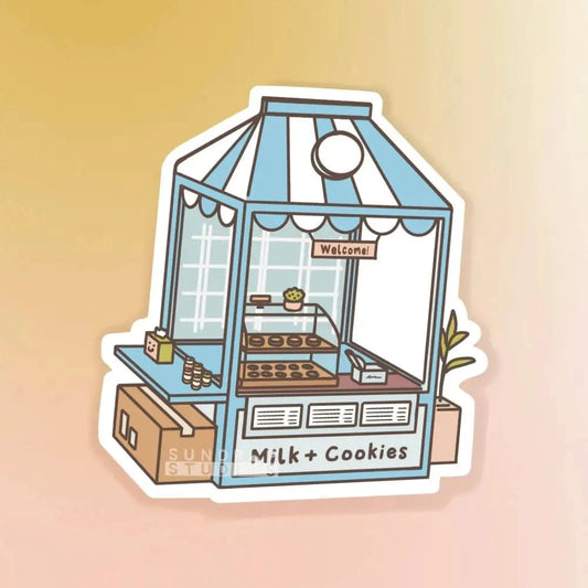 Sundrop Studios Vinyl Stickers Beverage Places- Milk Carton