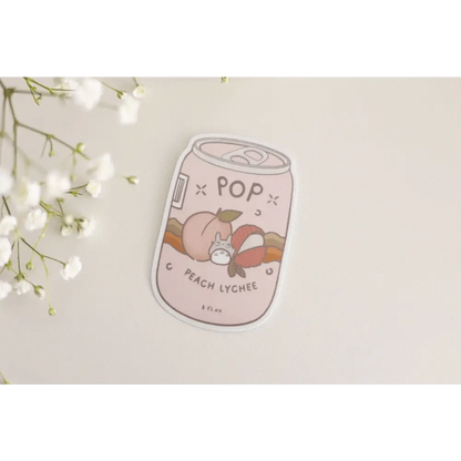 Sundrop Studios Vinyl Stickers Totoro Soda Pop- Peach Lychee Sticker