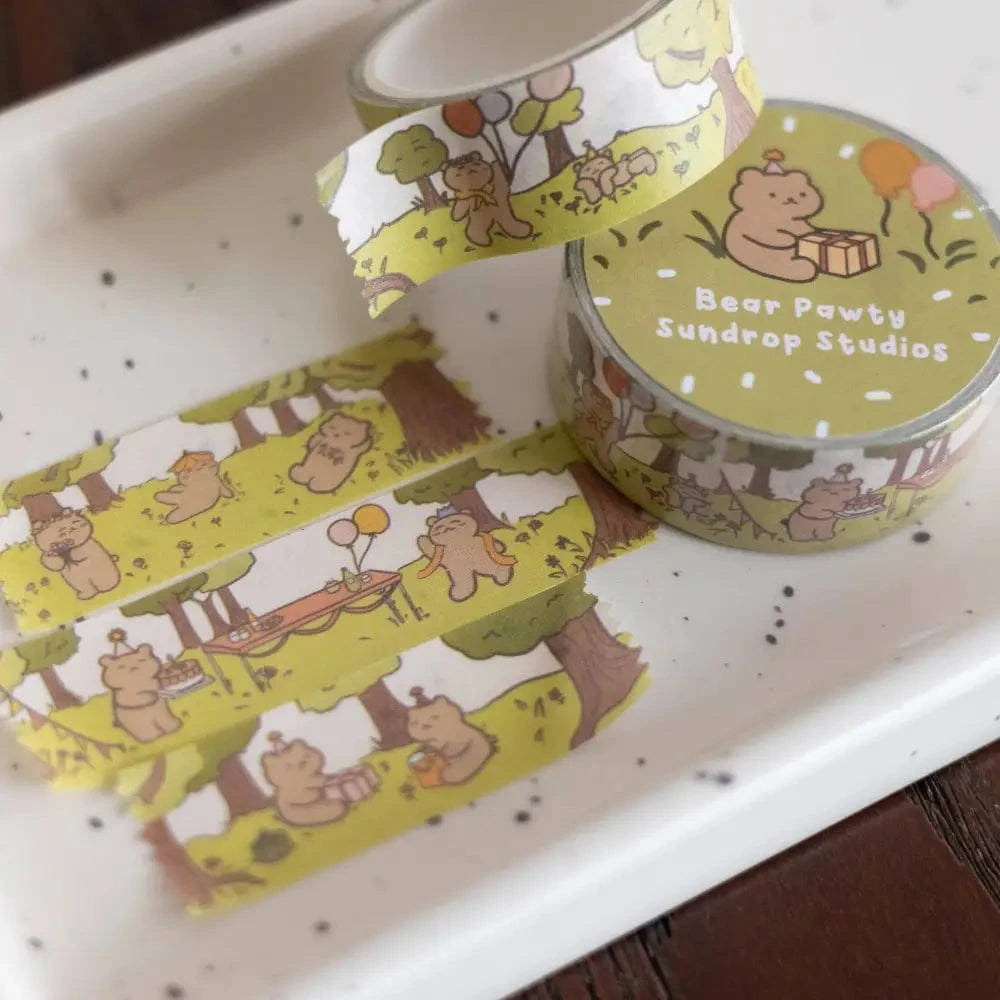 Sundrop Studios Washi Tape Bear Pawty Washi Tape