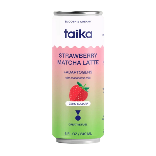 Taika Beverages Strawberry Matcha Latte with Adaptogens