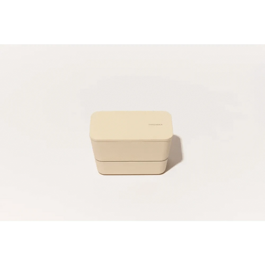 TAKENAKA Bento Box Bentos & Totes TAKENAKA BENTO Flat Dual Box: White Eggshell