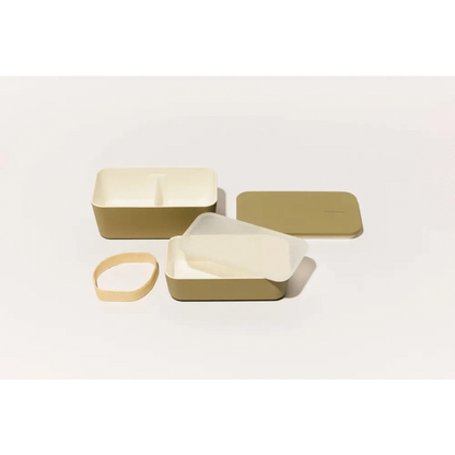 TAKENAKA Bento Box Bentos & Totes TAKENAKA BENTO Flat Dual Box: White Eggshell