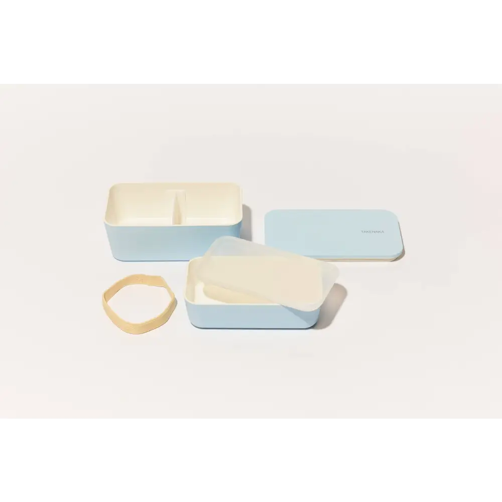 TAKENAKA BENTO Flat Dual Box: Ocean Breeze - lunch boxes & totes