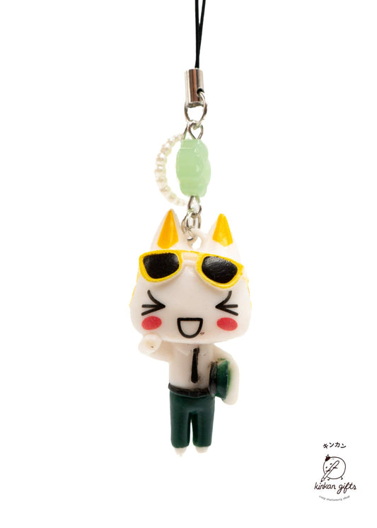 Temu Keychains Salute Toro Inoue Cat Beaded Keychain Charms