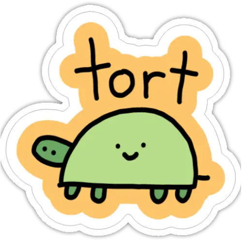 Tort - Poorly Drawn Turtle 2’’ Vinyl Sticker - Decorative Stickers