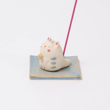 U PLUS INC Craftman House - Handmade Cute Cat Incense Holder