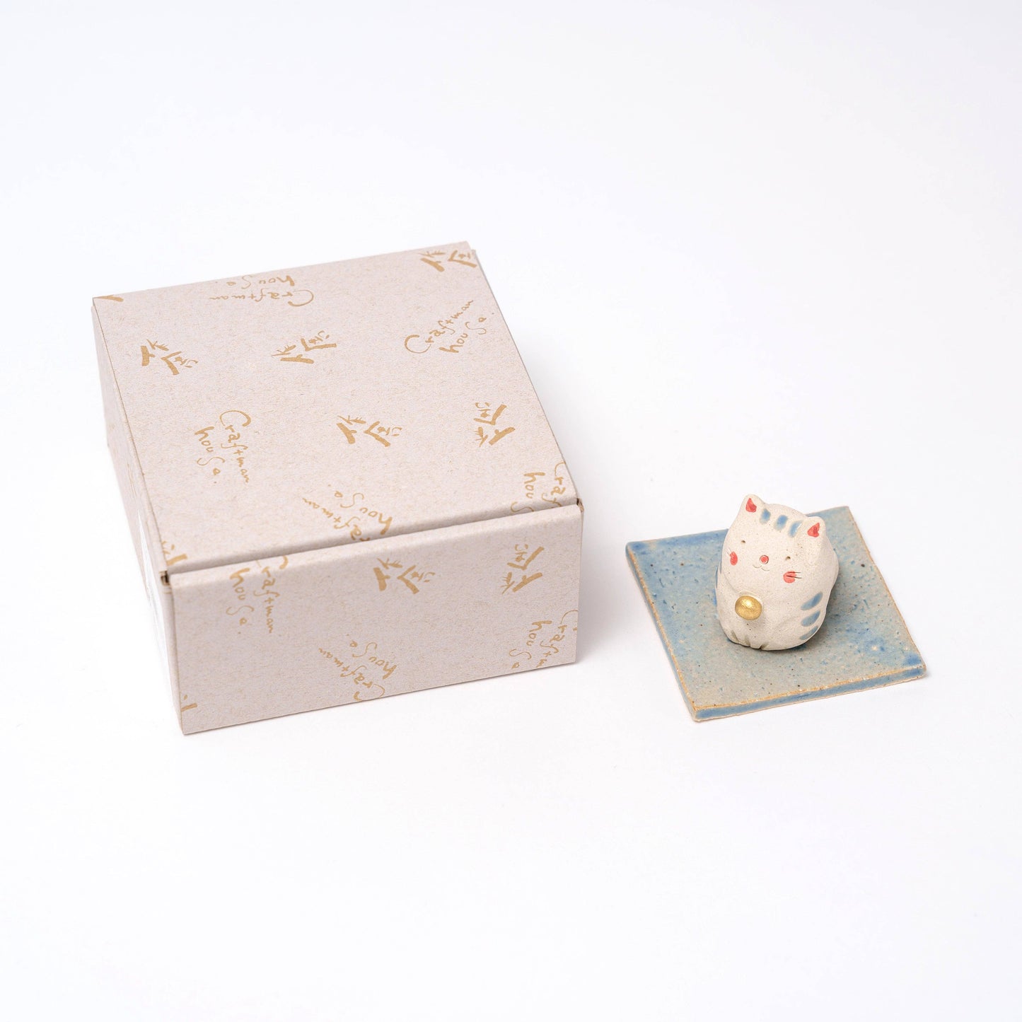 U PLUS INC Craftman House - Handmade Cute Cat Incense Holder