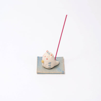 U PLUS INC Craftman House - Handmade Cute Cat Incense Holder