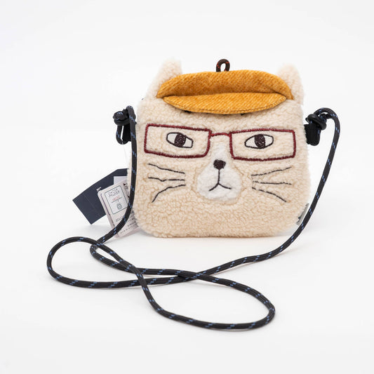 U PLUS INC Kusuguru Japan Fuzzy Cat Face Crossbody Bag