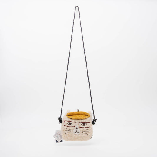 U PLUS INC Kusuguru Japan Fuzzy Cat Face Crossbody Bag