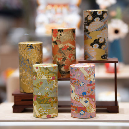 U PLUS INC Tea & Tea Sets Japanese Traditional Washi Tea Canister – 5 Pattern 200g
