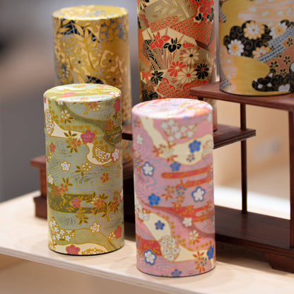 U PLUS INC Tea & Tea Sets Japanese Traditional Washi Tea Canister – 5 Pattern 200g