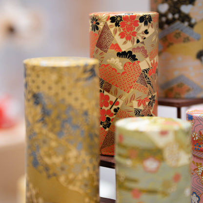 U PLUS INC Tea & Tea Sets Japanese Traditional Washi Tea Canister – 5 Pattern 200g