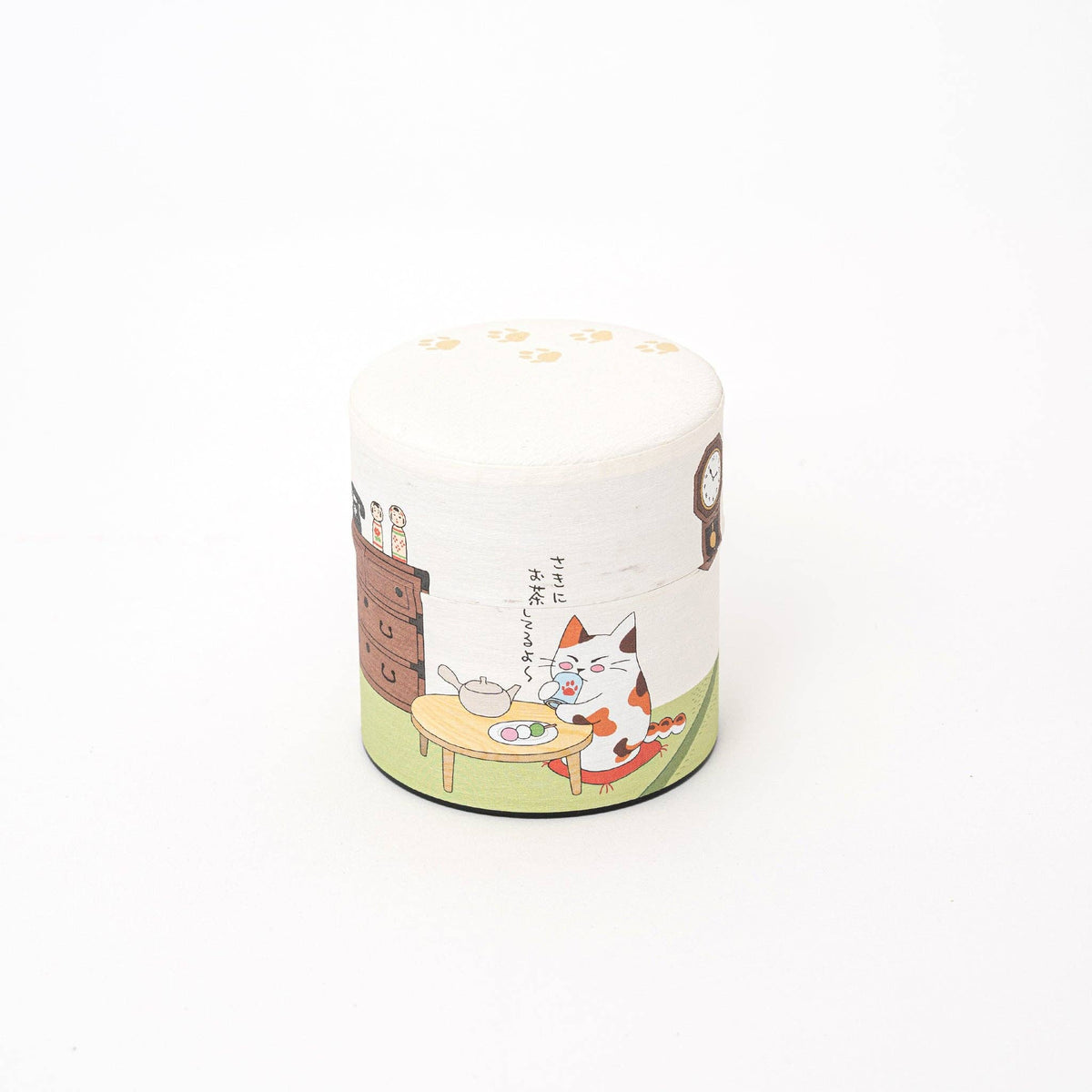 U PLUS INC Tea & Tea Sets Washi Tea Canister - Cats