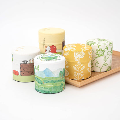 U PLUS INC Tea & Tea Sets Washi Tea Canister - Cats