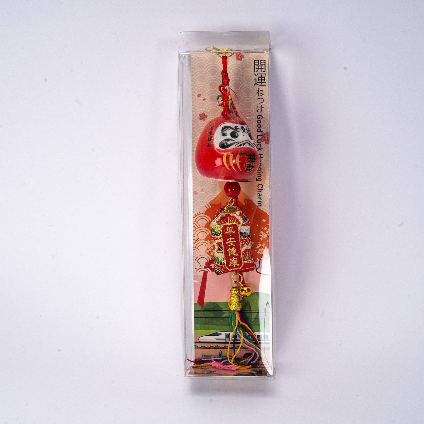 Urban Tokyo 13 Inch Length Lucky Daruma Hanging Charm Red (12/120)