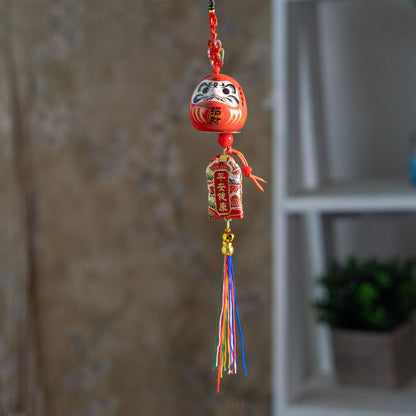 Urban Tokyo 13 Inch Length Lucky Daruma Hanging Charm Red (12/120)