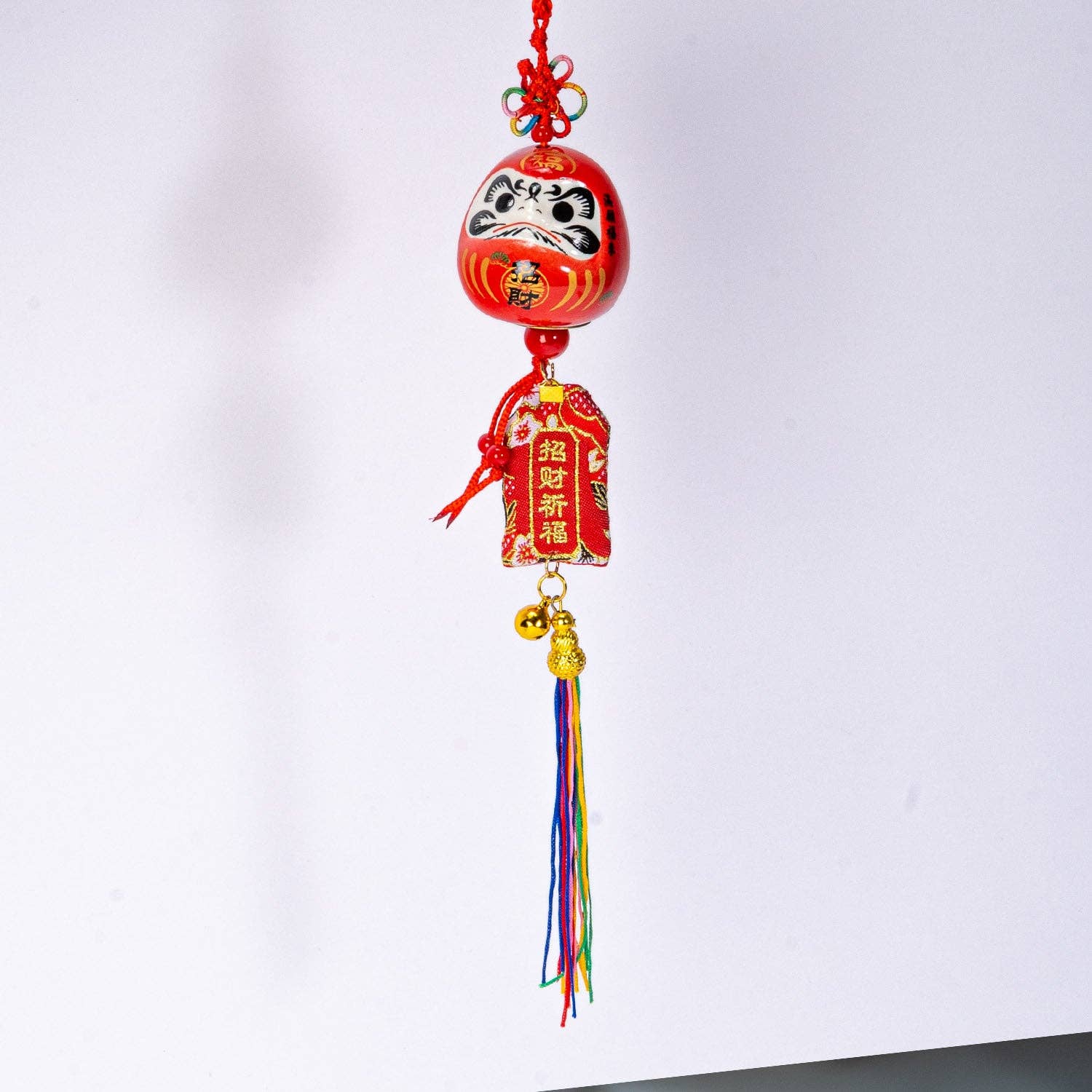 Urban Tokyo 13 Inch Length Lucky Daruma Hanging Charm Red (12/120)