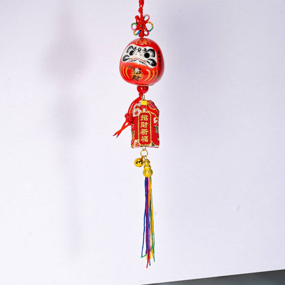 Urban Tokyo 13 Inch Length Lucky Daruma Hanging Charm Red (12/120)