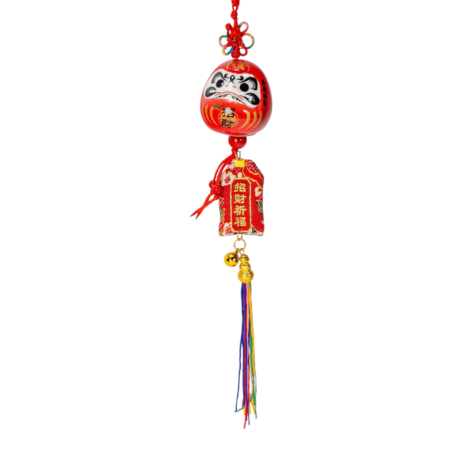 Urban Tokyo 13 Inch Length Lucky Daruma Hanging Charm Red (12/120)