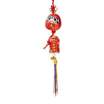 Urban Tokyo 13 Inch Length Lucky Daruma Hanging Charm Red (12/120)