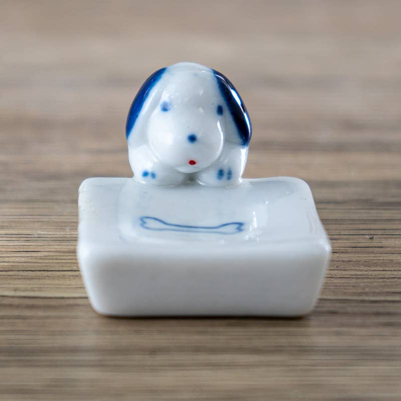Urban Tokyo Dog and Bone Porcelain Chopsticks Rest 1.75"L