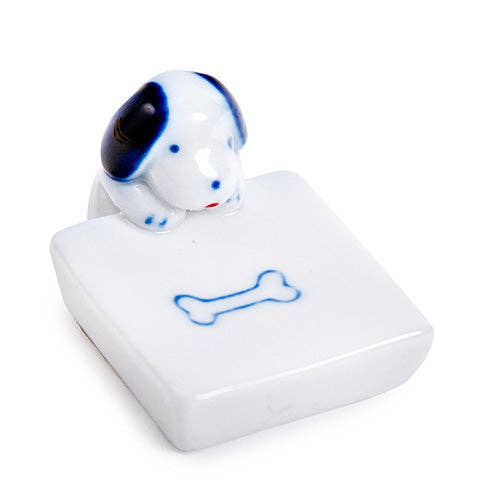 Urban Tokyo Dog and Bone Porcelain Chopsticks Rest 1.75"L