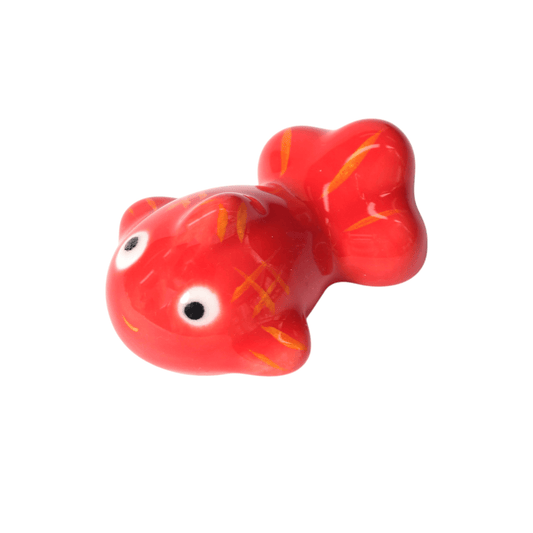 Urban Tokyo Goldfish Kingyo Porcelain Chopsticks Rest 2"L Red (12/288)