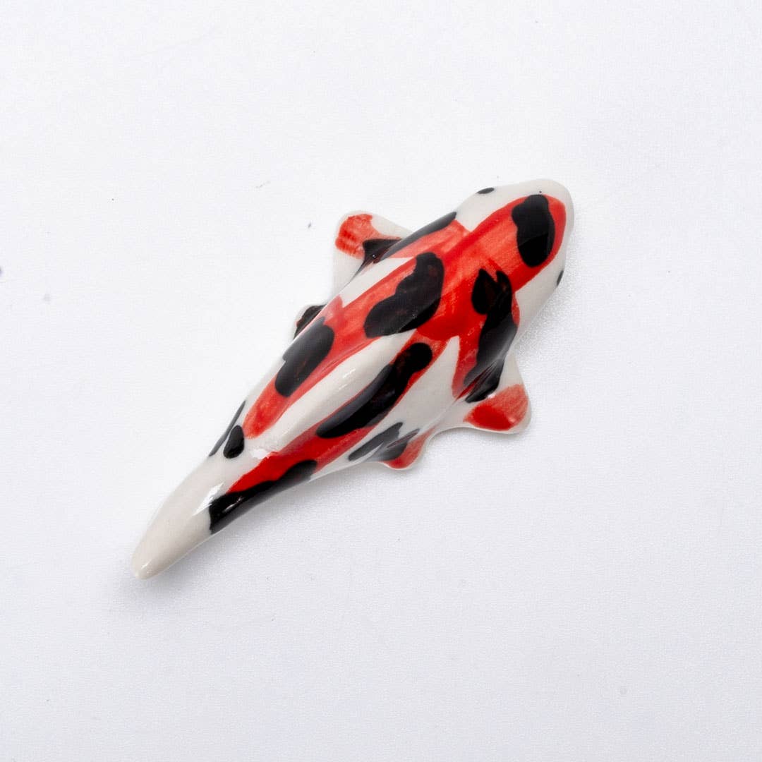 Urban Tokyo Japanese Koi Fish Porcelain Chopsticks Rest 2"L Sanke (12/288)