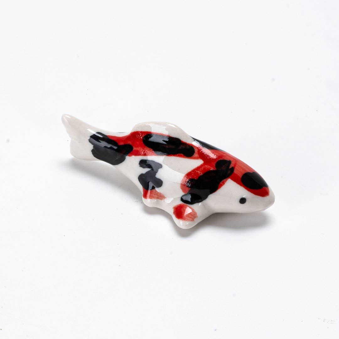 Urban Tokyo Japanese Koi Fish Porcelain Chopsticks Rest 2"L Sanke (12/288)