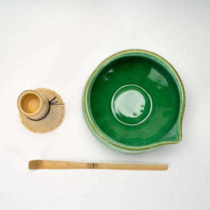 Urban Tokyo Matcha Set 20oz Porcelain Latte Bowl with Whisk and Scoop Green (1/16)