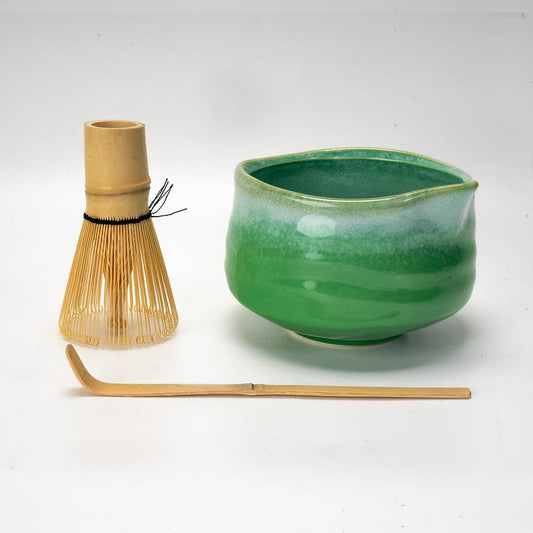 Urban Tokyo Matcha Set 20oz Porcelain Latte Bowl with Whisk and Scoop Green (1/16)
