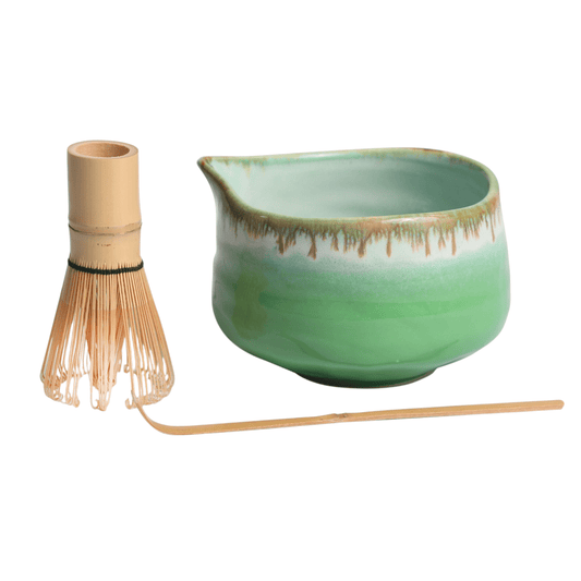 Urban Tokyo Matcha Set 20oz Porcelain Latte Bowl with Whisk and Scoop Green (1/16)