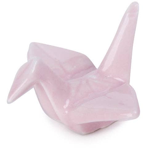 Urban Tokyo Origami Crane Porcelain Chopsticks Rest 2"L Pink