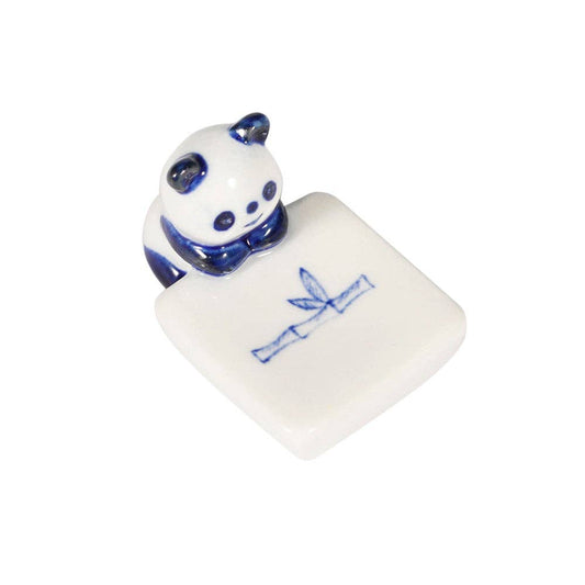 Urban Tokyo Panda and Bamboo Porcelain Chopsticks Rest 1.75"L