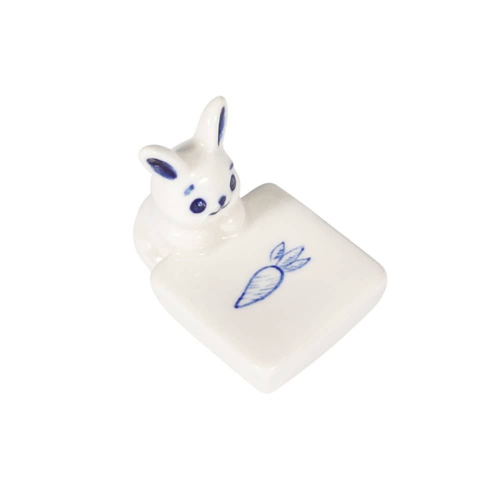 Urban Tokyo Rabbit and Carrot Porcelain Chopsticks Rest 1.75"L