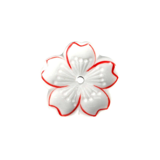 Urban Tokyo Sakura Cherry Blossom Incense Holder 2 inch White with Red Outline (50/500)