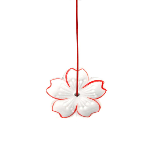 Urban Tokyo Sakura Cherry Blossom Incense Holder 2 inch White with Red Outline (50/500)