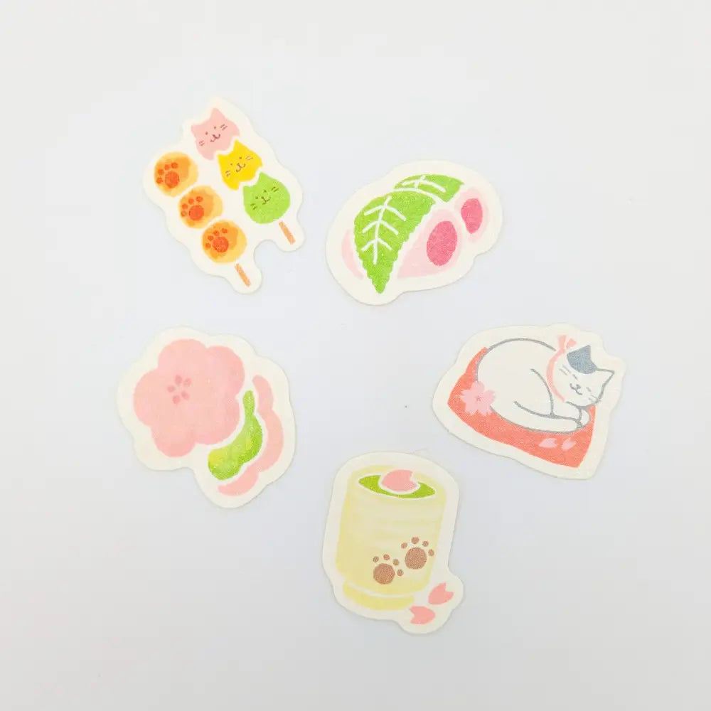 Washi Stickers - Springtime Cat Treats - Decorative Stickers