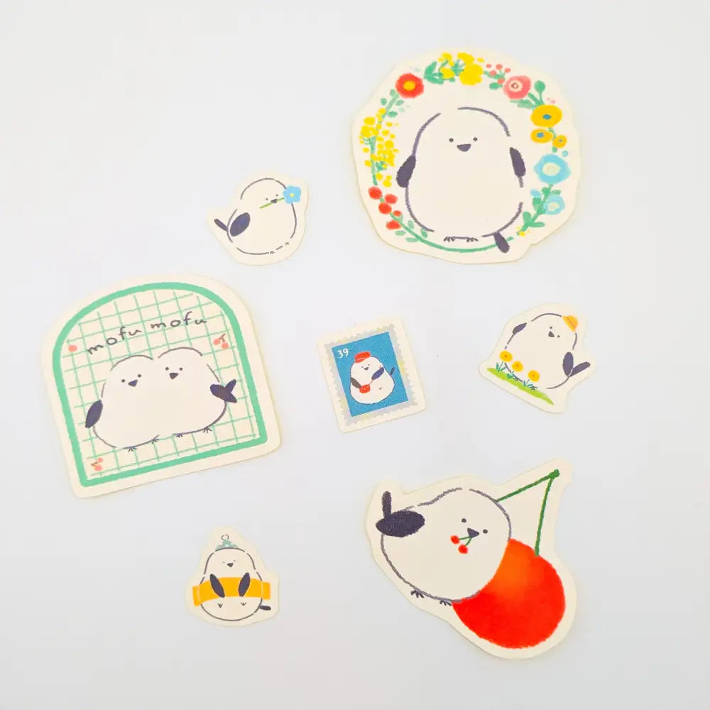 Washi Stickers - Watashi-biyori Series - Fluffy Birds - Decorative Stickers