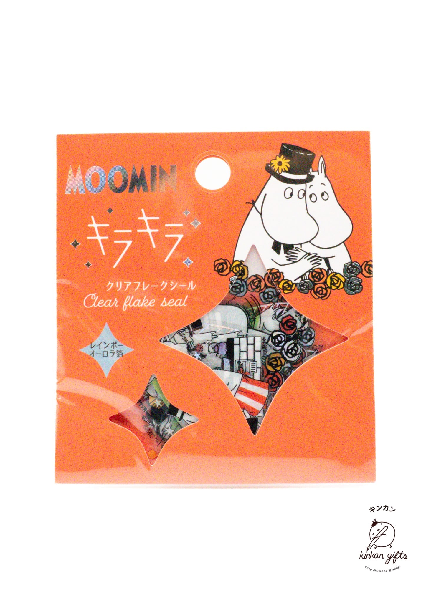 WORLD CRAFT CO.,LTD. Decorative Stickers World Craft - Clear Flake Seal - Moomin - Moominpappa & Moominmamma